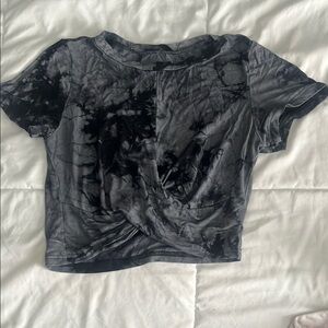 Black Tie-Dye Women's Top